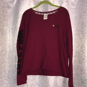 Victoria Secret's PINK burgundy crew neck